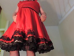 Sissy rayon en rouge et noire Sissi Outfit ( tournoyant )
