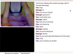 Omegle girl shows off her boobs and ass