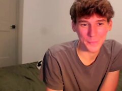 Gay twink solo for this huge cock jacking off