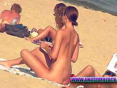 Nudist, voyeur sunbathing at park, nudist couple