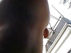 Marie sucks dick and has cunt rubbed under skirt outdoor
