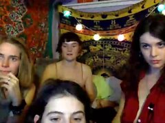 College Amateur Girls werfen Gruppe Sex Party