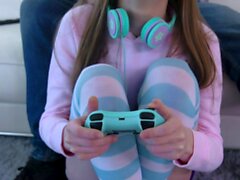 Tiny Gamer Girl Jessae Rosae Gets Dick While Gaming