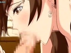 Corrupting anime milf with huge tits screwing