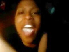 Black girlfriend deepthroat big white cock 2