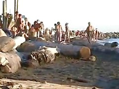 Voyeurs da praia que espiam nudists