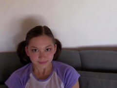 Sweet Amateur pigtails Teen Suck and Fucked in POV
