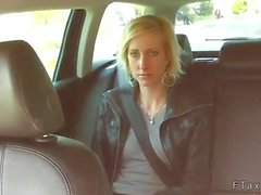 Blonde amateur fucks huge dick in cab