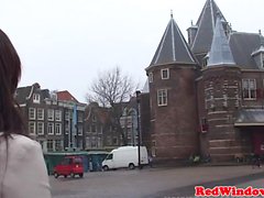 Dutch hooker cocksucking before doggystyle