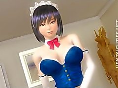 3D hentai maid naimassa ja cummed