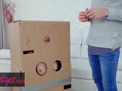 Dirty slut Sandra Wellness Creates her own Makeshift Cardboard - Twistys