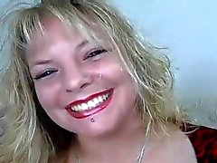 Hot blonde drains cum straight into her mouth and swallows