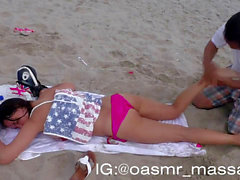 Beach massage, massage in beach, beach topless