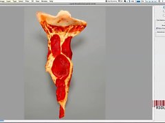 Photoshop tourne la pizza en femme