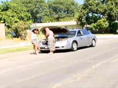 Angelina Valentine Car Trouble Turns Into A Quick Screw