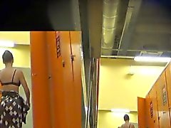 Real hidden camera in a locker room