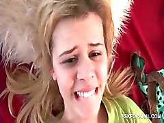 Rubia clitoris vibra consigue culo follan del orgasmo