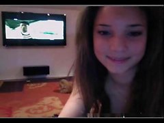 Brunette Teen Masturbation Orgasmus Show mit Spielzeug vor der Webcam