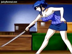 Busty Quadri anime slut aspira in forest