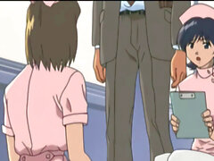 Hentai anime, gece vardiyası hemşireleri, iki hemşire
