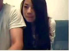 Couple chinois de salissez pas autour En Webcam