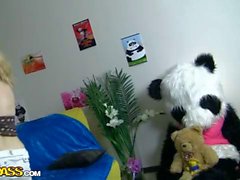 Teens dancing with Panda turns into crazy fuck