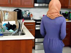 Beautiful hijab girl steal some money from her boss