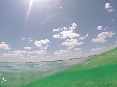 Enorme CreamPie después de sexo POV, Bikini Kayaking a la playa pública al aire libre!