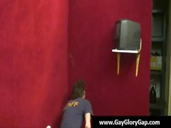 Gay gloryhole Gau handjobs and facial cumshot 25