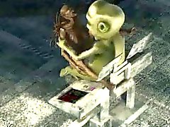 3D Alien красотка трахаются трудно монстр