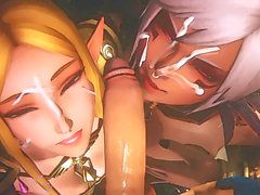 Anime zelda, 3d bllojob threesome cumshots, royal