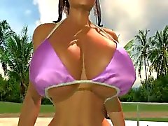 Brunette in 3D tette