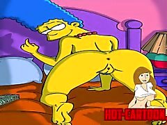 De dibujos animados de Porno porno Los Simpsons a Marge Masturbarse