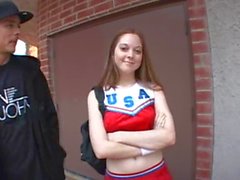 Cheerleader Scarlett Faye fucks for money