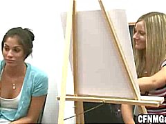 Girls Drawing Hard Guys In Art Class