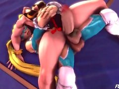 Chun-Li och Mika futa avsugning och knulla comp