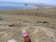 Cumshot en plein air sans les mains