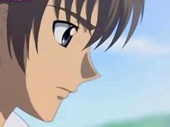 Rödhårig anime luffare suger en fett penis