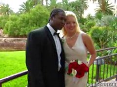 Sposa e lo sposo scopare il loro grande giorno